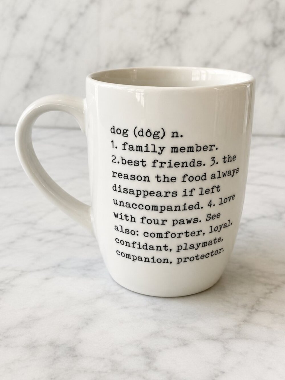 Hazel & Co Dog Definition Coffee Mug Black White Dog Lover Tea Cup